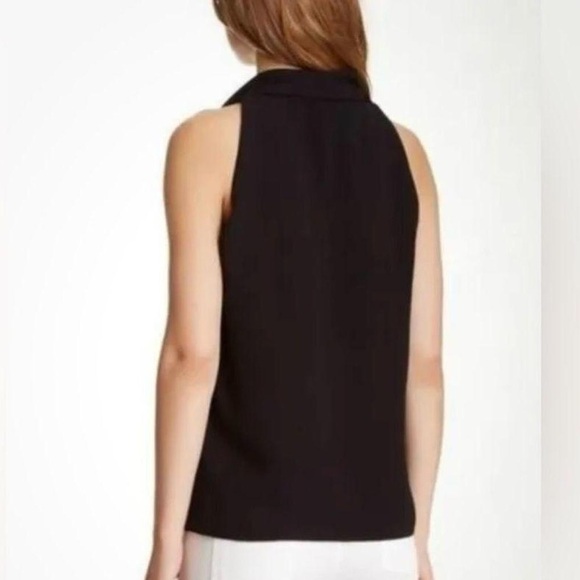 DIANE VON FURSTENBERG reagan drapey sleeveless blouse top black size M - Picture 2 of 10